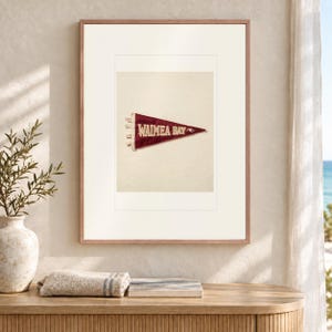Waimea Bay Surf Pennant Art Print, Framed or Unframed Coastal Poster image 12