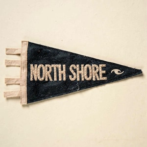 North Shore, Oahu surf pennant unframed printed artwork and full composition with its paper border.