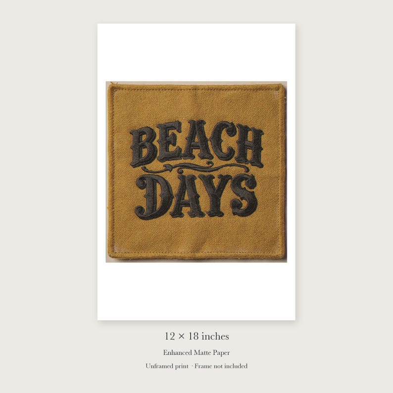 Beach Days Patch unframed 12 by 18 inch print on enhanced matte paper, shown with its white paper border.