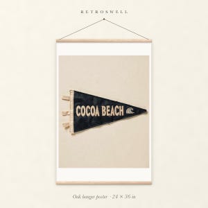 Lámina artística con banderín de surf de Cocoa Beach, póster costero enmarcado o sin enmarcar. imagen 5