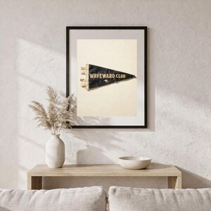 Waveward Club vintage surf wall art styled in a relaxed coastal living room