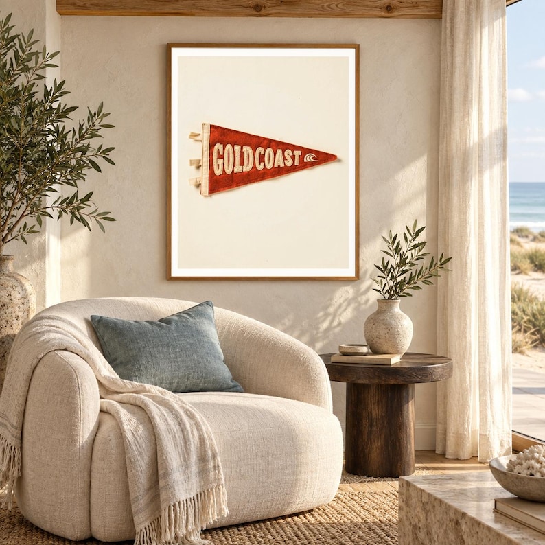Gold Coast, Queensland, Australia Surf Pennant Print