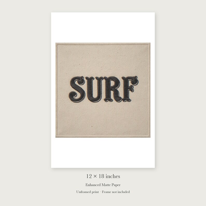 Surf Patch unframed 12 by 18 inch print on enhanced matte paper, shown with its white paper border.