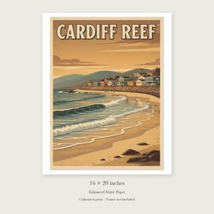 Cardiff Reef Surf unframed 16 by 20 inch print on enhanced matte paper, shown with its white paper border.