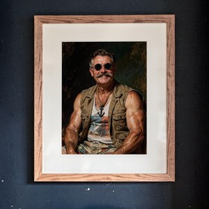 Teddy Roosevelt Art Print, Funny Sunglasses and Vest Portrait, Framed or Unframed image 13