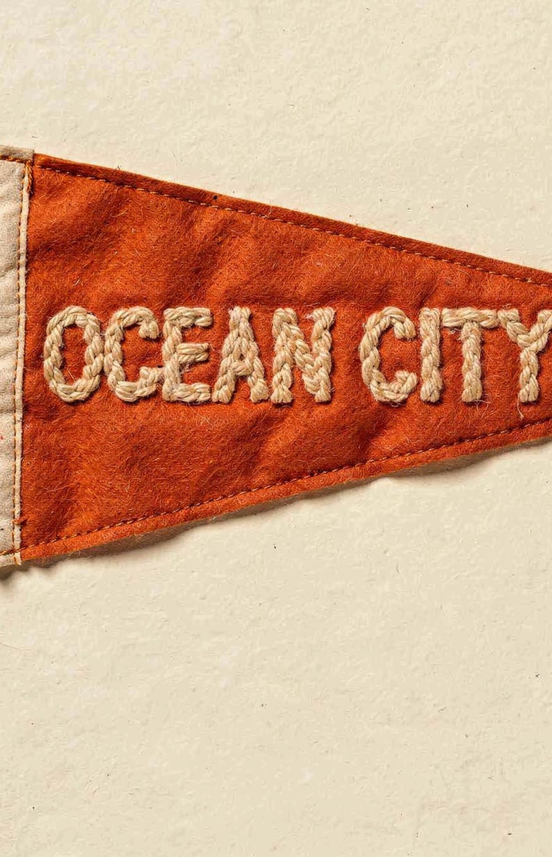 Ocean City, Maryland Surf Pennant Print | Vintage Felt Pennant Art | Beach House Decor | Retro Surf Wall Art | Printable Digital Download image 4