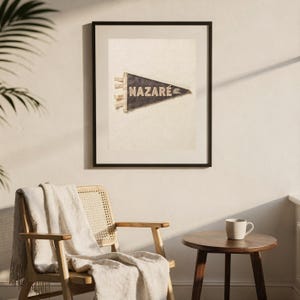 Nazaré, Portugal Surf Pennant Print | Vintage Felt Pennant Art | Beach House Decor | Retro Surf Wall Art | Printable Digital Download image 7