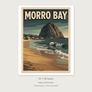 Morro Bay Surf unframed 16 by 20 inch print on enhanced matte paper, shown with its white paper border.