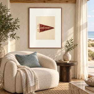 Venice Beach, California Surf Pennant Art Print, Framed or Unframed Coastal Poster image 3