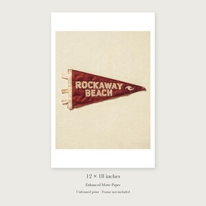 Rockaway Beach Surf Pennant Art Print, Framed or Unframed Coastal Poster image 8