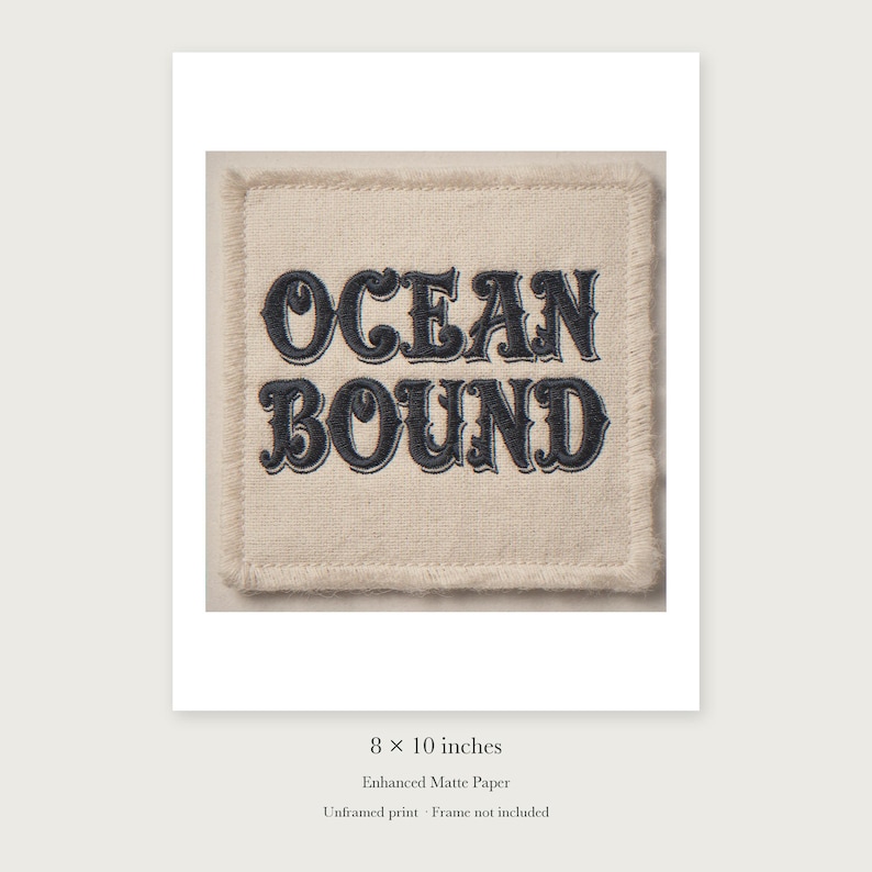 Ocean Bound Patch unframed 8 by 10 inch print on enhanced matte paper, shown with its white paper border.