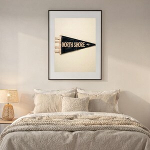 North Shore, Oahu, Hawaii Surf Pennant Print | Vintage Felt Pennant Art | Beach House Decor | Retro Surf Wall Art | Printable Digital Downlo image 6