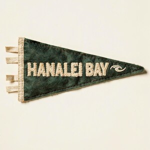 Hanalei Bay surf pennant unframed printed artwork and full composition with its paper border.