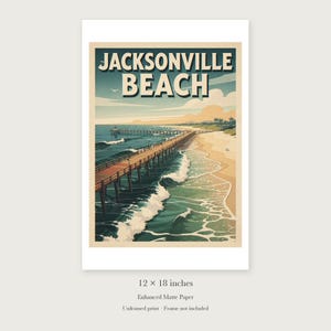 Jacksonville Beach Surf unframed 12 by 18 inch print on enhanced matte paper, shown with its white paper border.