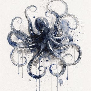 Octopus full artwork and composition, shown flat without a room setting.