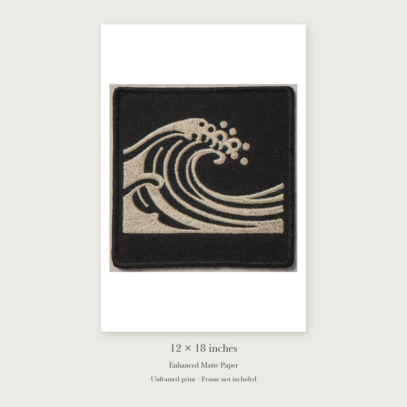 Wave Patch unframed 12 by 18 inch print on enhanced matte paper, shown with its white paper border.