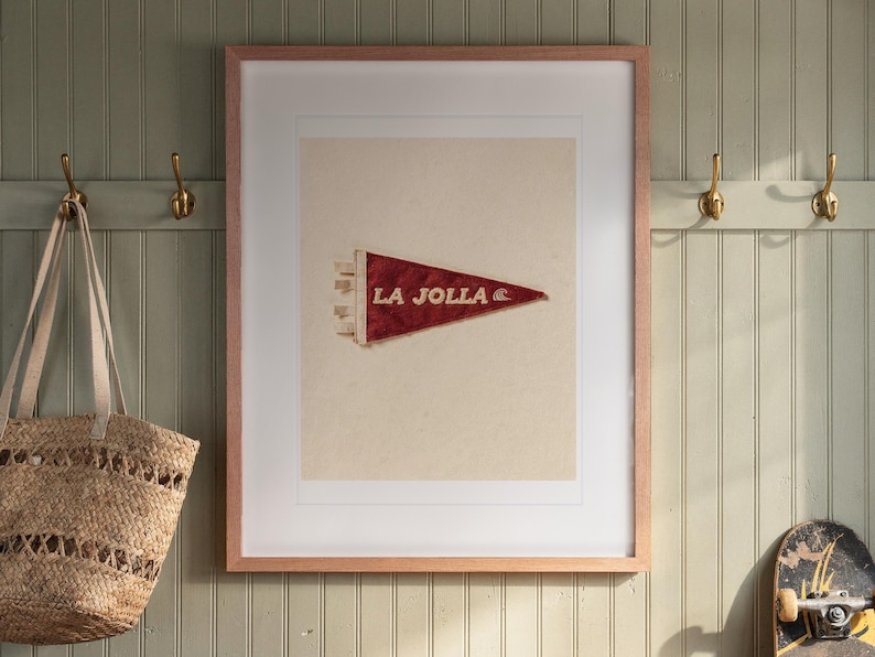 La Jolla, California Surf Pennant Print