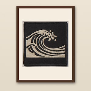 Wave Embroidered Patch Print | Vintage Embroidered Patch Wall Art | Retro Surf Decor | Printable Beach House Art