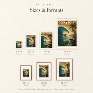 Rocky Point Surf Travel Poster, Framed or Unframed Vintage Style Coastal Print image 6