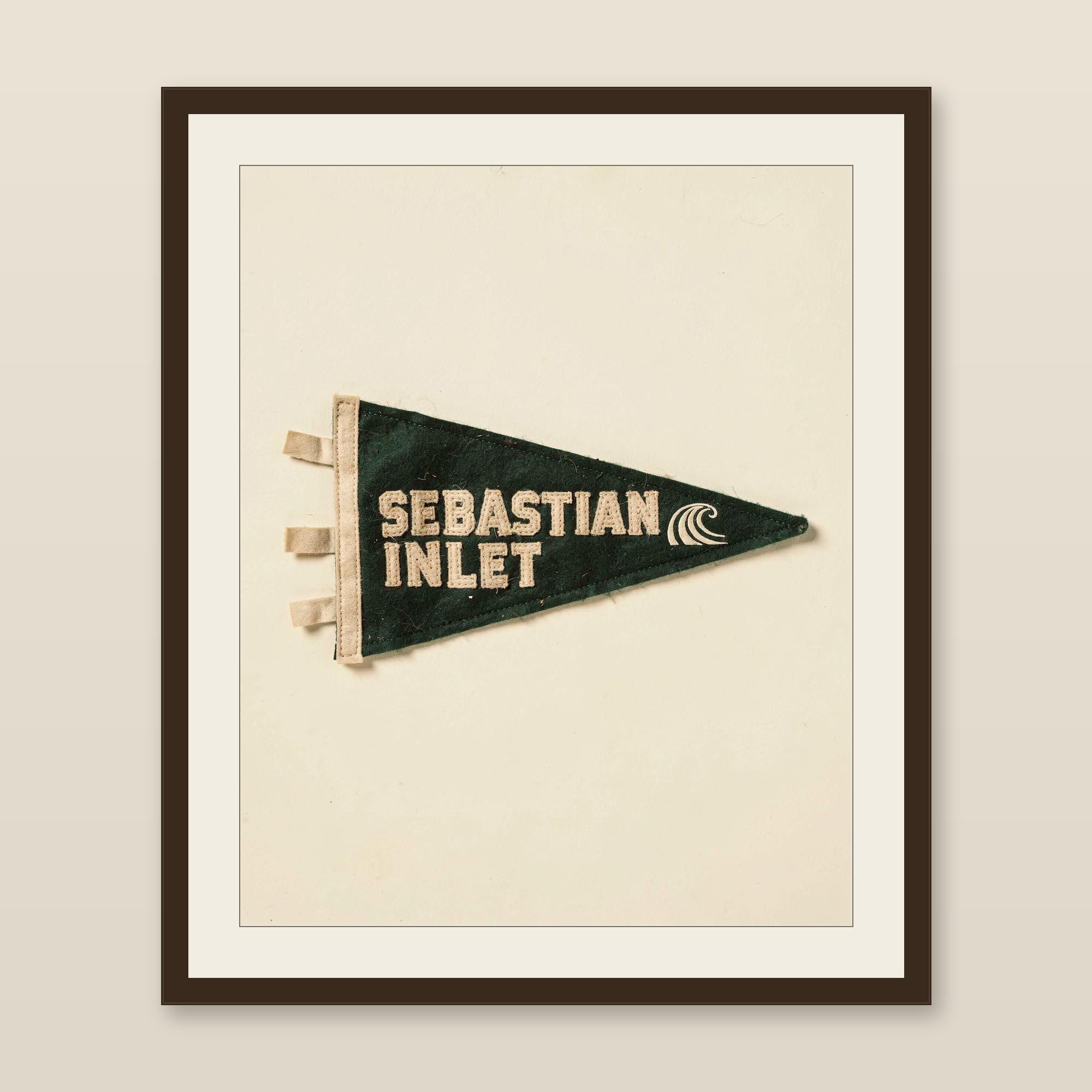 Sebastian Inlet, Florida Surf Pennant Print | Vintage Felt Pennant Art | Beach House Decor | Retro Surf Wall Art | Printable Digital Downloa