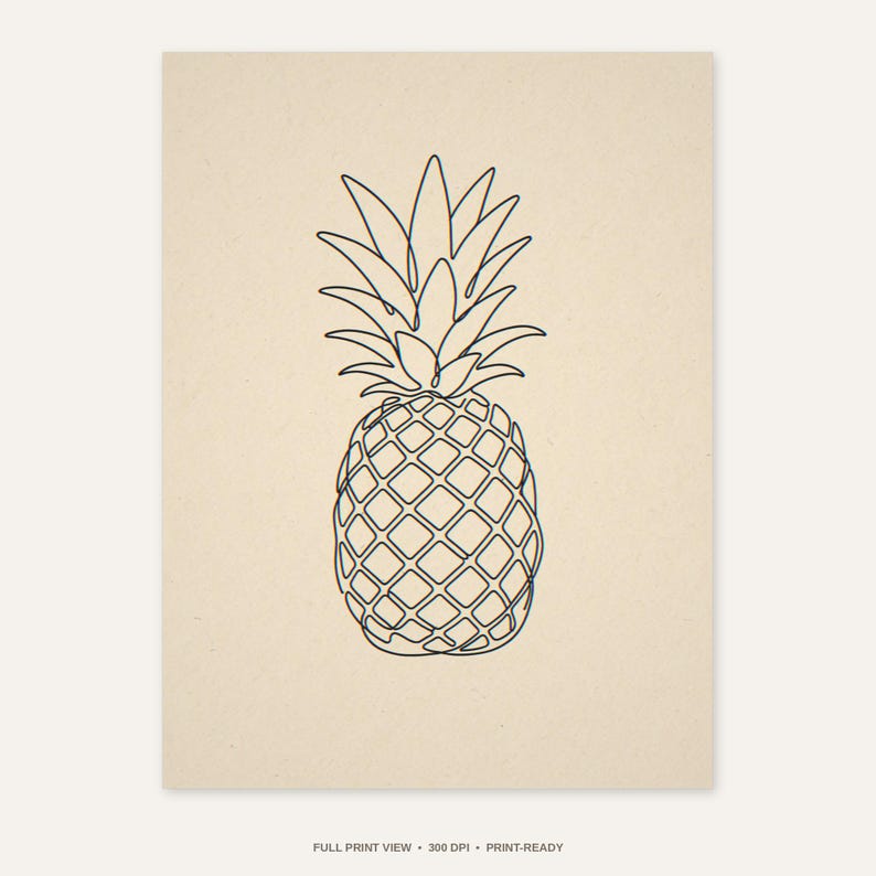 Boho Pineapple Line Art