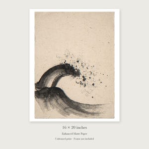 Breaking Wave Ink Style unframed 16 by 20 inch print on enhanced matte paper, shown with its white paper border.