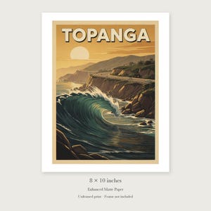 Topanga Surf unframed 8 by 10 inch print on enhanced matte paper, shown with its white paper border.