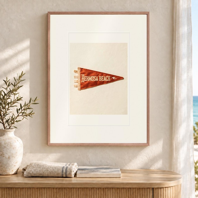 Hermosa Beach, California Surf Pennant Print