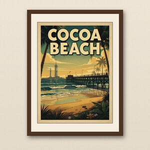 Cocoa Beach Florida Surf Poster | Vintage Travel Print | Coastal Wall Art | Printable Beach Decor | Digital Download