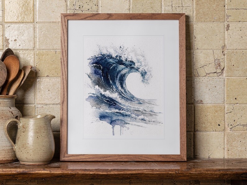 Watercolor Wave Art Print