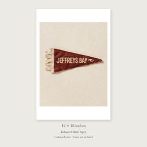 Jeffreys Bay, South Africa Surf Pennant Art Print, Framed or Unframed Coastal Poster image 8