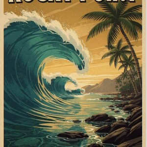 Rocky Point Surf Travel Poster, Framed or Unframed Vintage Style Coastal Print image 10