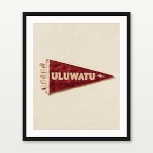 Uluwatu, Bali, Indonesia Surf Pennant Print | Vintage Felt Pennant Art | Beach House Decor | Retro Surf Wall Art | Printable Digital Downloa image 3