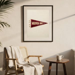 Waimea Bay, Oahu, Hawaii Surf Pennant Print | Vintage Felt Pennant Art | Beach House Decor | Retro Surf Wall Art | Printable Digital Downloa image 7