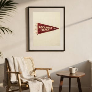 Rockaway Beach, New York Surf Pennant Print | Vintage Felt Pennant Art | Beach House Decor | Retro Surf Wall Art | Printable Digital Downloa image 7