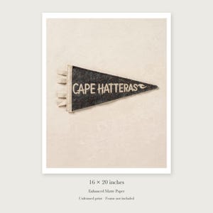 Cape Hatteras, North Carolina Surf Pennant unframed 16 by 20 inch print on enhanced matte paper, shown with its white paper border.