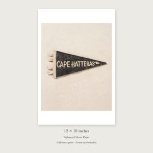 Cape Hatteras, North Carolina Surf Pennant unframed 12 by 18 inch print on enhanced matte paper, shown with its white paper border.