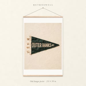 Outer Banks Surf Pennant Art Print, Framed or Unframed Coastal Poster image 5