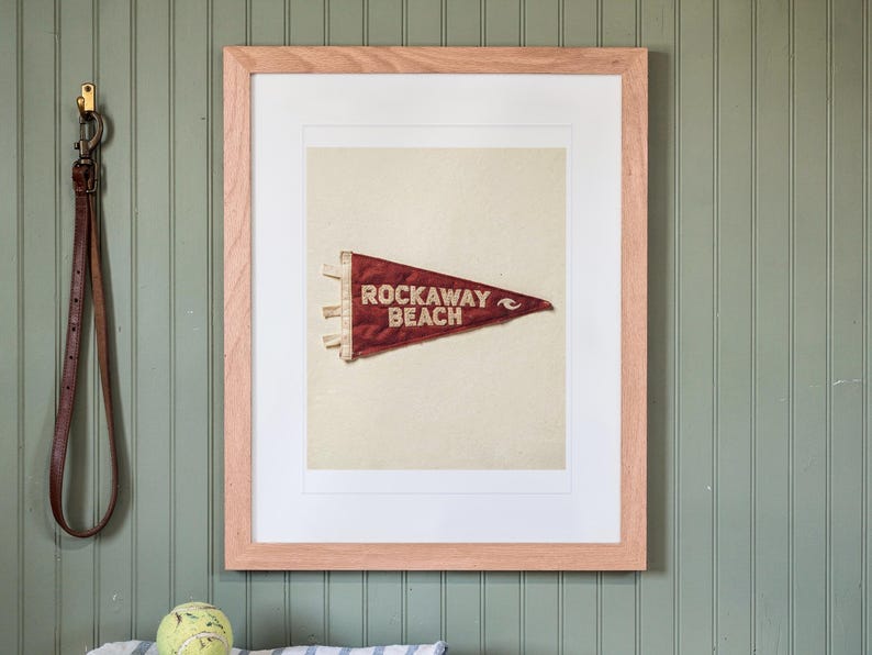 Rockaway Beach Surf Pennant Art Print, Framed or Unframed Coastal Poster image 13