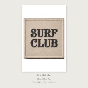 Surf Club Patch unframed 12 by 18 inch print on enhanced matte paper, shown with its white paper border.