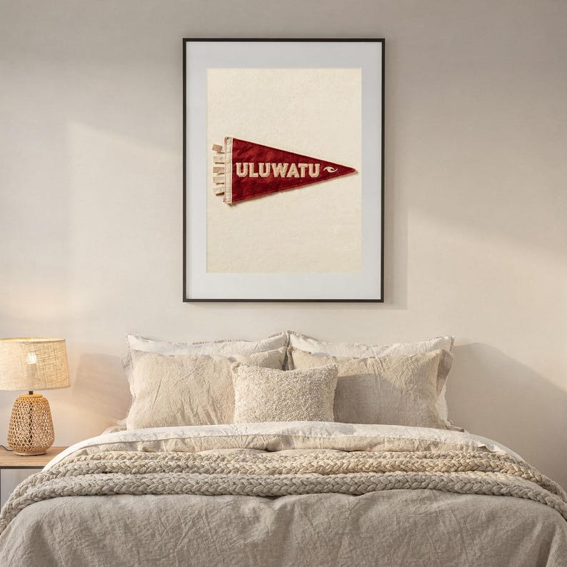 Uluwatu, Bali, Indonesia Surf Pennant Print | Vintage Felt Pennant Art | Beach House Decor | Retro Surf Wall Art | Printable Digital Downloa image 6