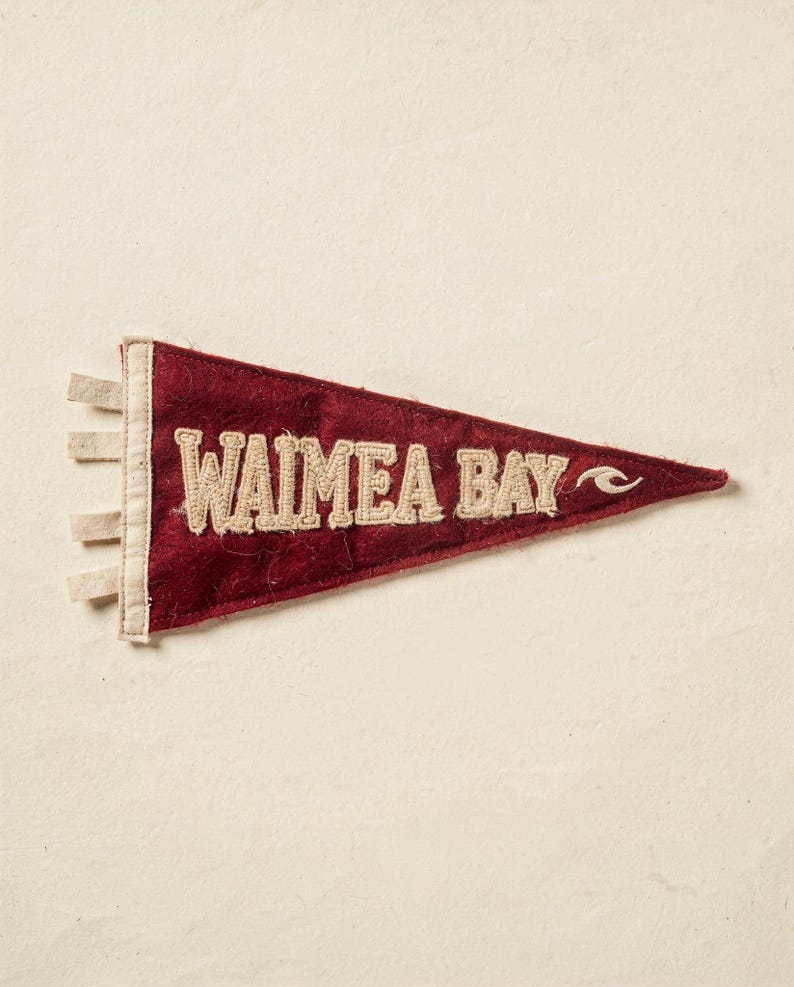 Waimea Bay, Oahu, Hawaii Surf Pennant Print