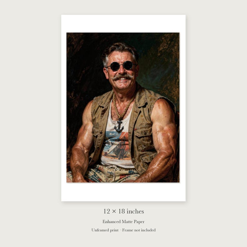 Teddy Roosevelt Art Print, Funny Sunglasses and Vest Portrait, Framed or Unframed image 8