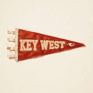 Key West surf pennant unframed printed artwork and full composition with its paper border.