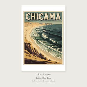 Chicama Peru Surf unframed 12 by 18 inch print on enhanced matte paper, shown with its white paper border.