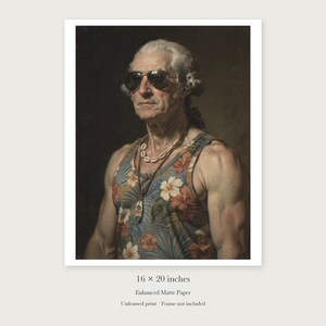 George Washington unframed 16 by 20 inch print on enhanced matte paper, shown with its white paper border.