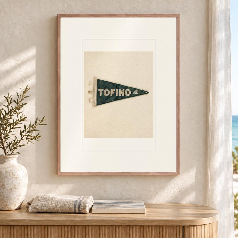 Tofino Surf Pennant Art Print, Framed or Unframed Coastal Poster image 12