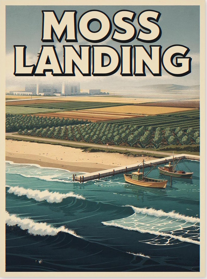 Moss Landing California Surf Poster