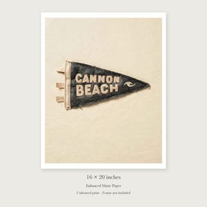 Cannon Beach, Oregon Surf Pennant unframed 16 by 20 inch print on enhanced matte paper, shown with its white paper border.