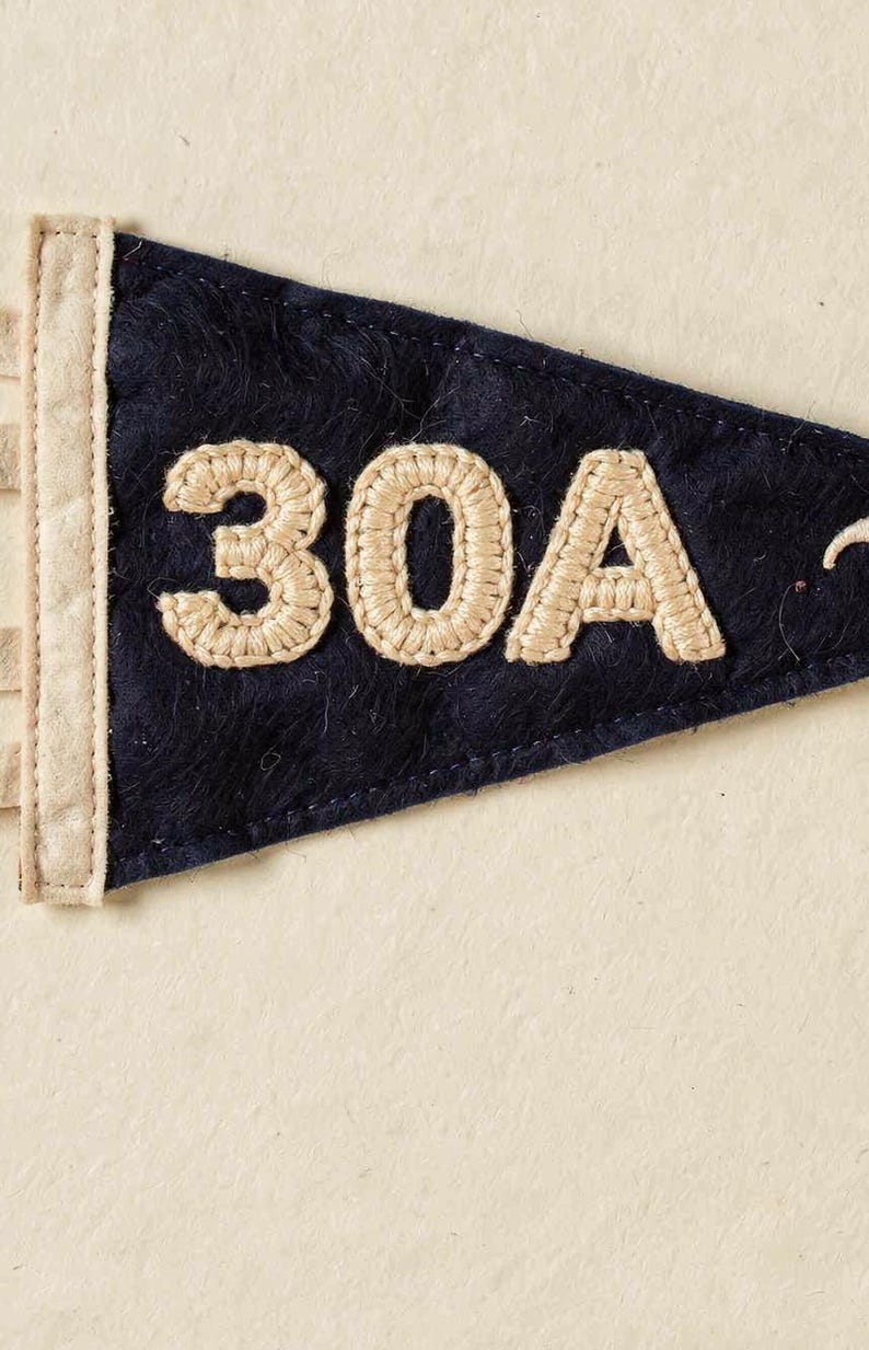 Scenic Highway 30A, Florida Surf Pennant Print | Vintage Felt Pennant Art | Beach House Decor | Retro Surf Wall Art | Printable Digital Down image 4